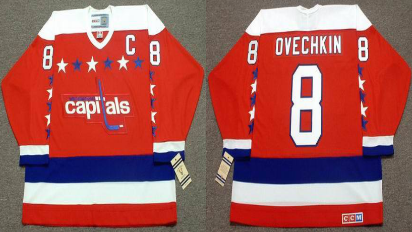 2019 Men Washington Capitals 8 Ovechkin red CCM NHL jerseys